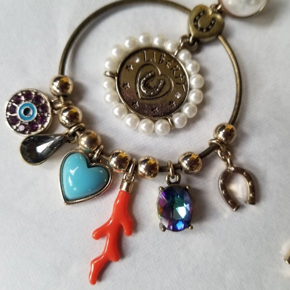 Betsey Johnson Vintage Hoop Charm Earrings - EPC - Picture 10 of 14